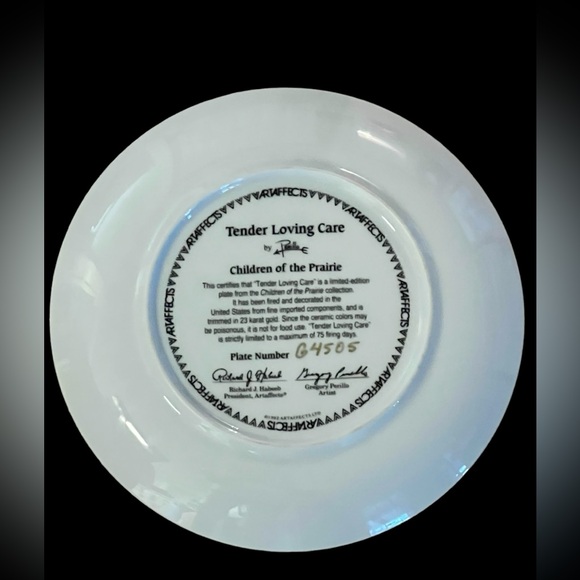 TENDER LOVING CARE BY PERILLO 23 kt Porcelain PLATE 75 firing daysonly.VTG - Picture 3 of 5